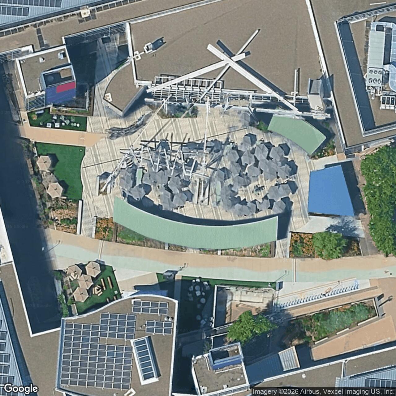 Satellite View for 1600 Amphitheatre Pkwy, Mountain View, CA 94043